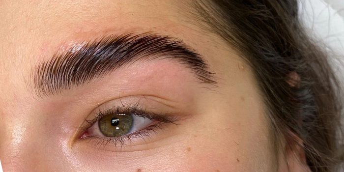After: lifted, brushed-up and shaped brows.