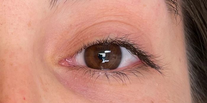 Before: straight natural lashes.
