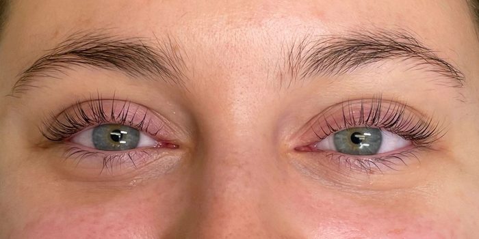 After: lifted, defined lashes.