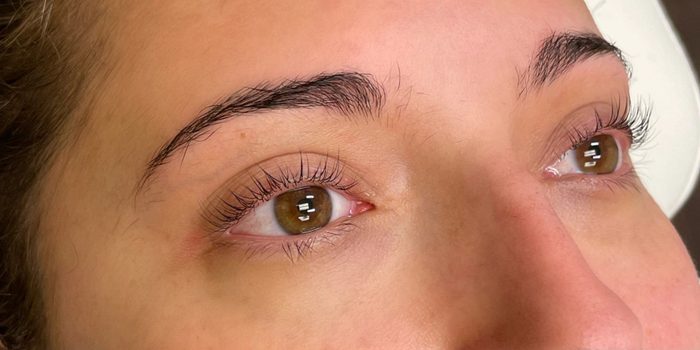 Before: natural, light brows.