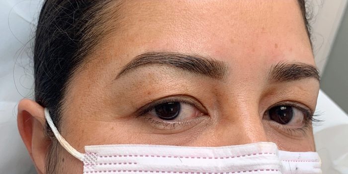 After: fuller, evenly shaded brows.